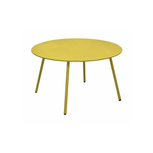 Table basse en acier jaune moutarde Proloisirs Cardo - Ø 70 x H 40 cm