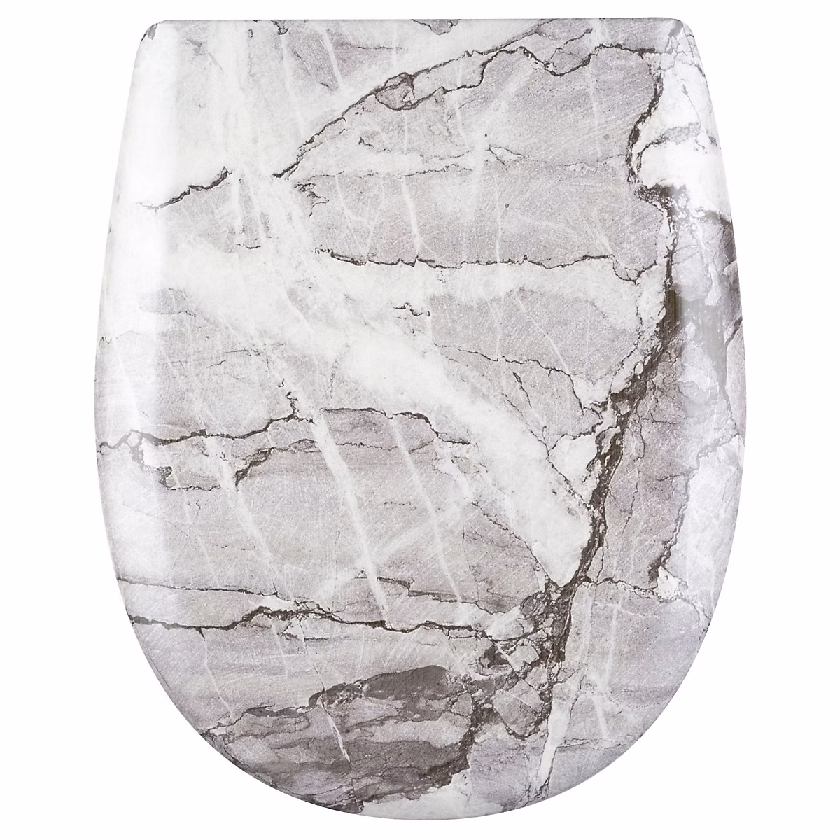 Abattant déclipsable au style marbré (38x49.5 cm – Gris clair)
