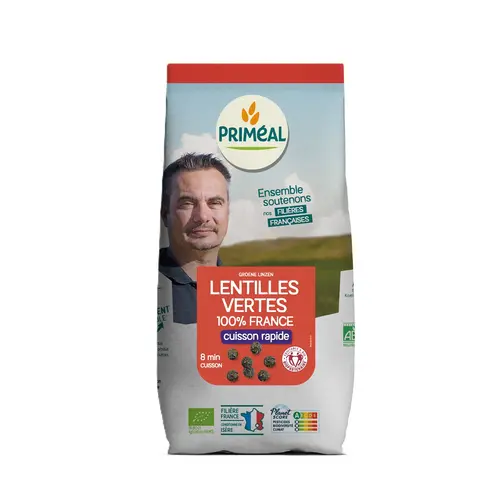 Lentilles vertes cuisson facile filière France Primeal - 300 g