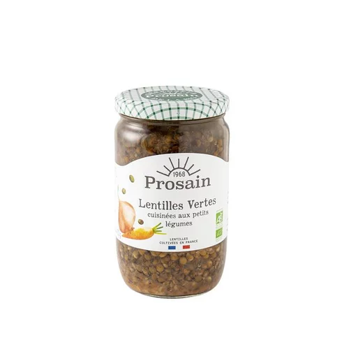 Lentilles vertes cuisinées aux petits légumes bio GM Prosain - 660 g