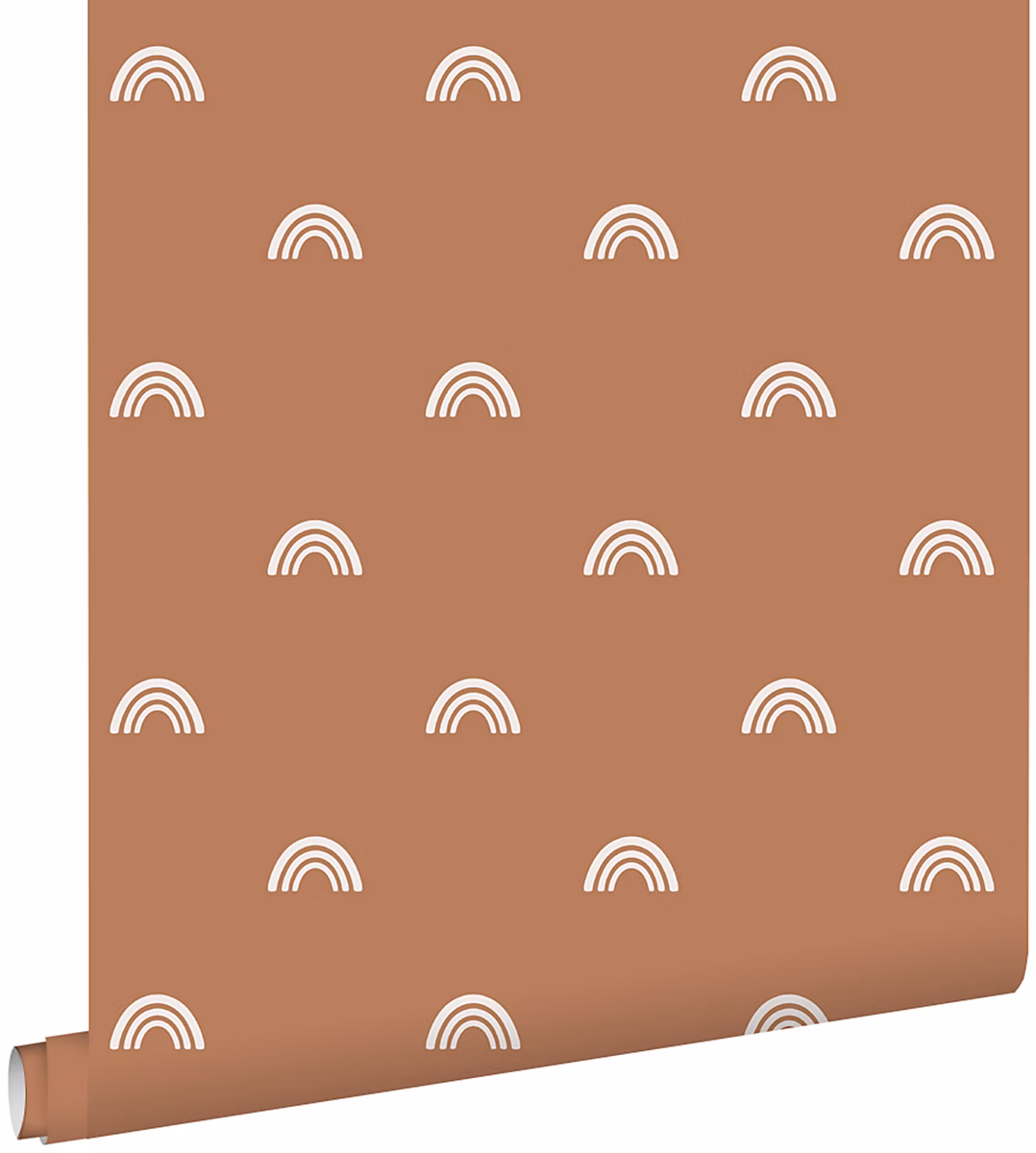 ESTAhome papier peint arcs en ciel terracotta et blanc 50 × 900 cm