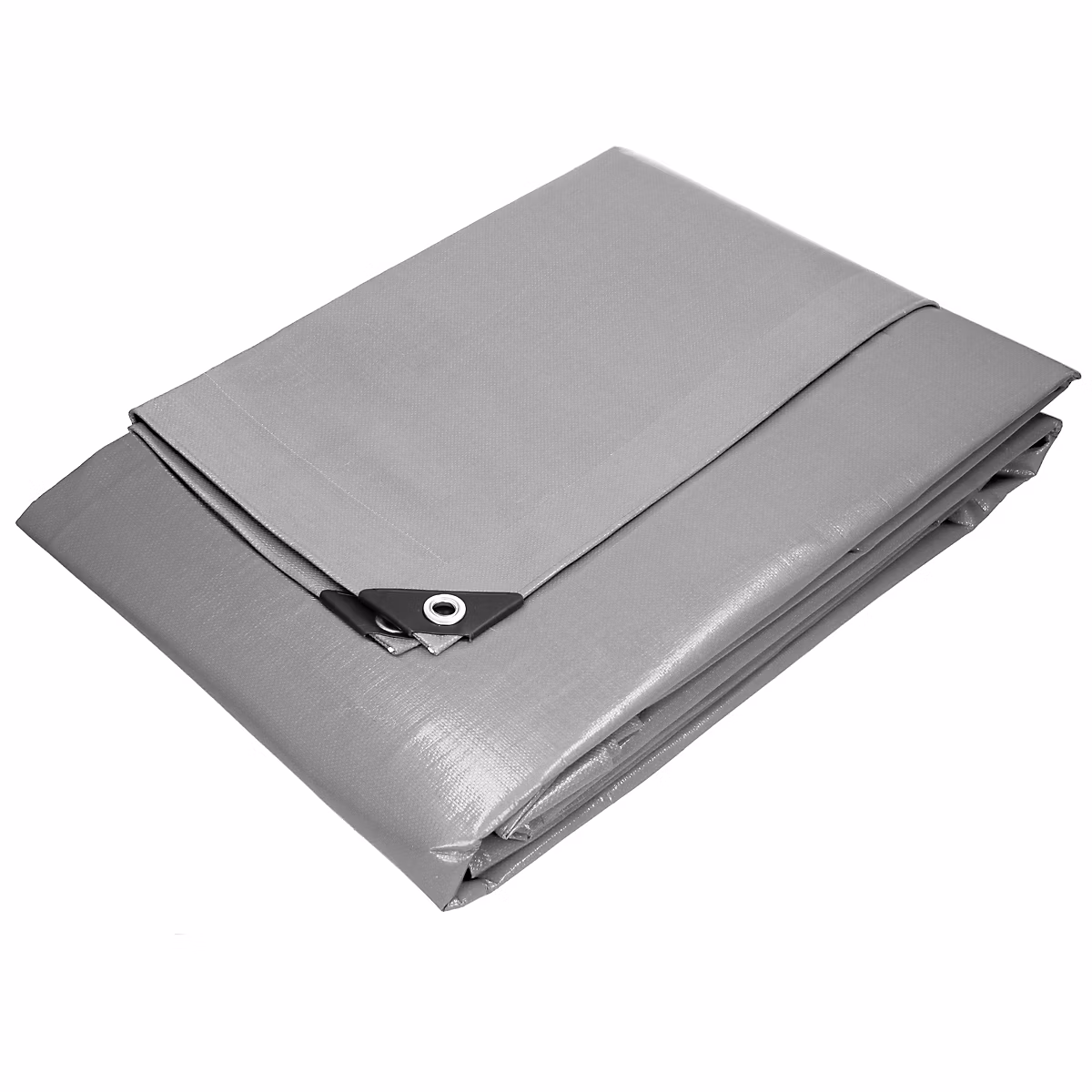 Bâche de couverture étanche protection en PE avec oeillets 6 × 12 m 180 g/m² gris