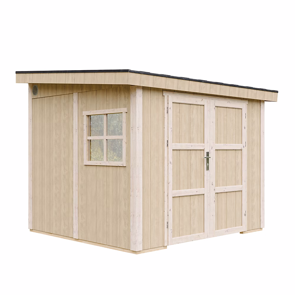 Abri de Jardin Qualité Premium 5 | 9 m² – H231x248x294 cm – Sans plancher e paroi latérale M938B – Timbela