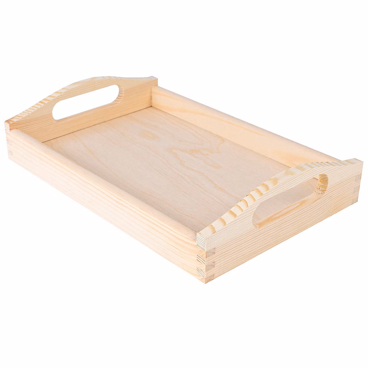 Creative Deco Plateau de Service en Bois 30 x 20 x 6 – 3 cm | avec Poignées Simples | pour Repas | Petit Déjeuner | Thé | Café