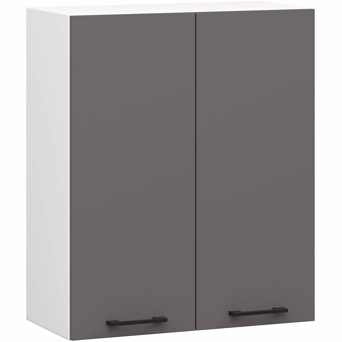 Armoires de cuisine haute AKORD W60 OLIWIA H720 Blanc 60 cm 2 portes façade Gris Graphite 2 étagères 60 × 30 × 72 cm