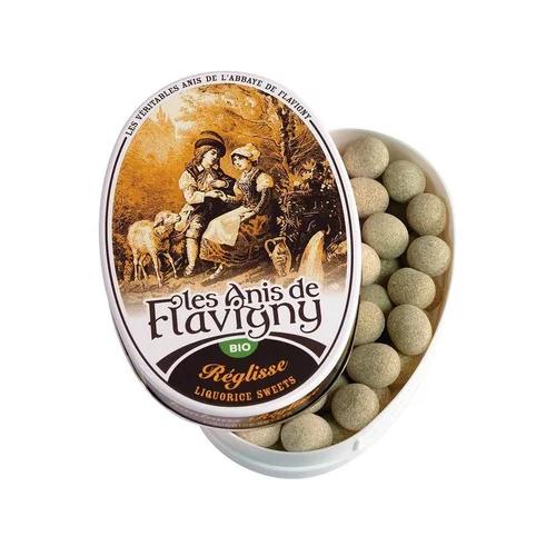 Anis de Flavigny bio à la réglisse en boite ovale 50 g
