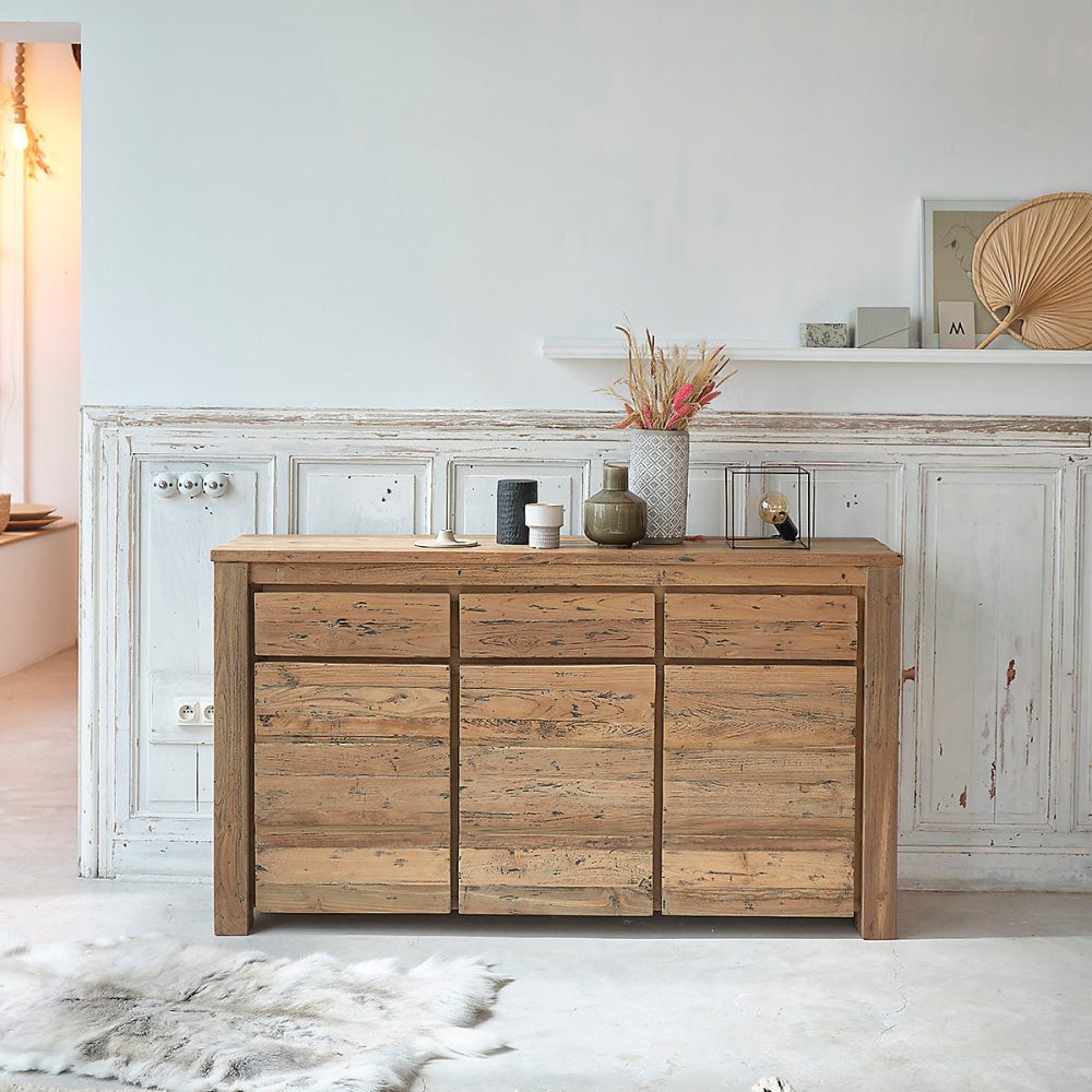 Buffet en bois de teck recyclé 160 cm – Réf. DPZPVSDAJ8892949266