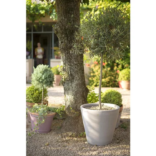 Cuvier contemporain en terre grise H 52 x Ø 53 cm