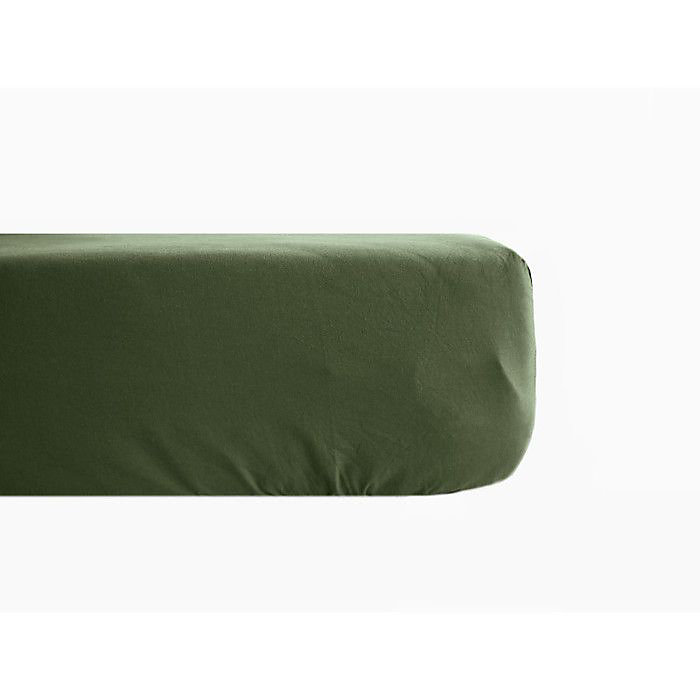 Drap housse percale pur coton peigné longues fibres 80 fils/cm² avec bonnet de 35 cm Vent du sud – 80x200, Mousse