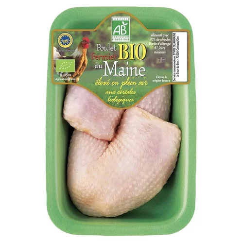 Cuisses de poulet fermier bio IGP volaille du Maine x 2 - 550 g