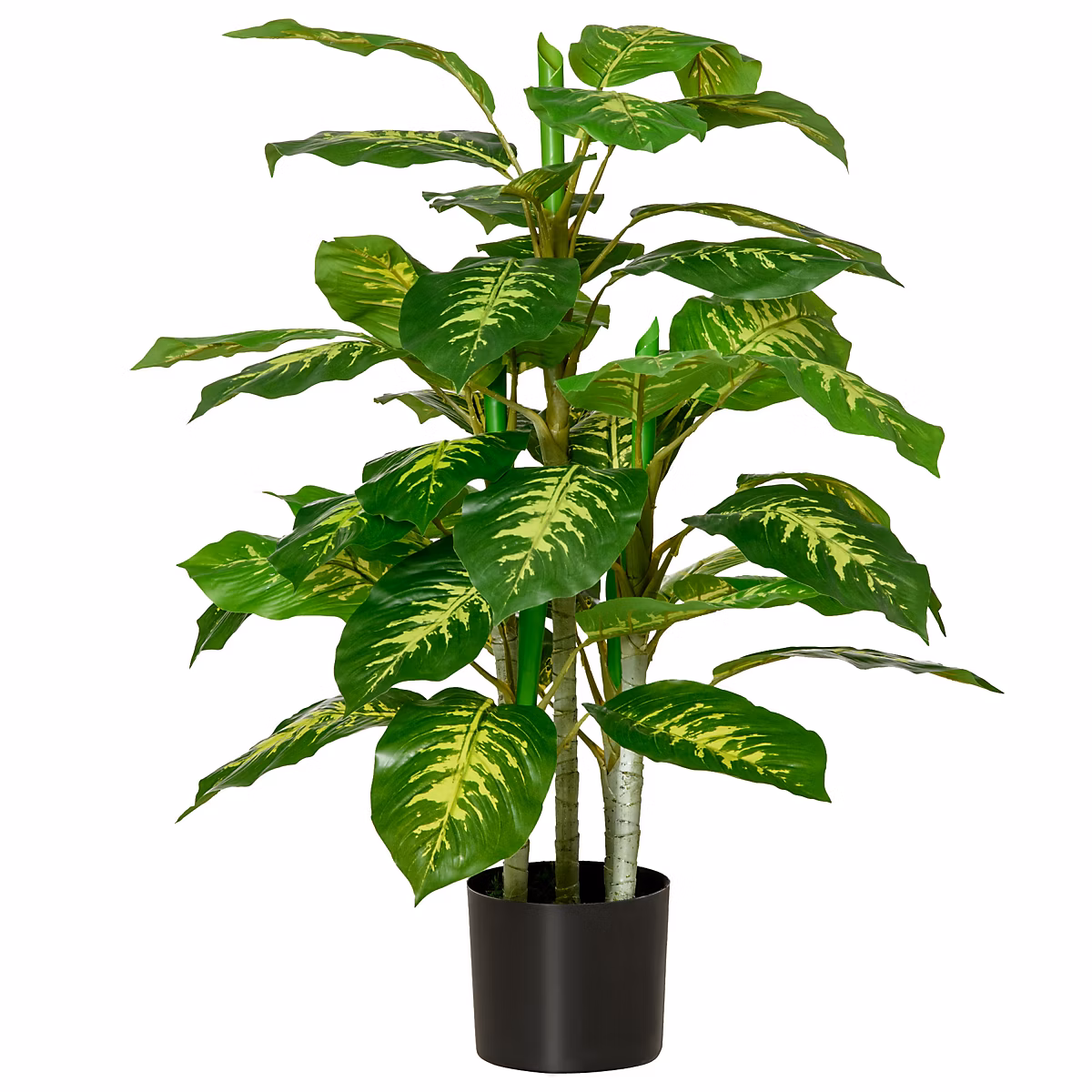 Plantes – Arbre artificiel plante artificielle Calathea H. 95 cm tronc branches lichen feuilles grand réalisme pot inclus