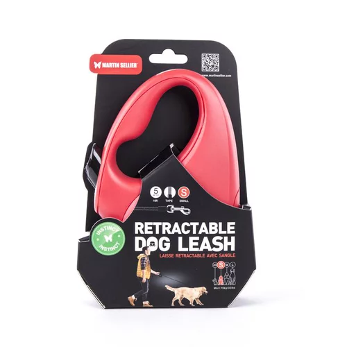 Laisse rétractable rouge Instinct Sangle - taille S