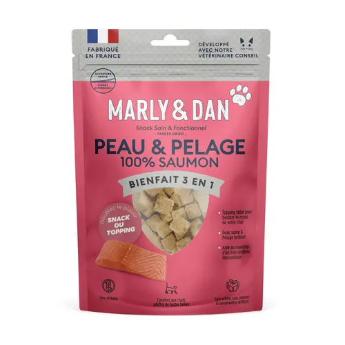 Friandises pour chat Freeze dried peau pelage Marly & Dan - 40g