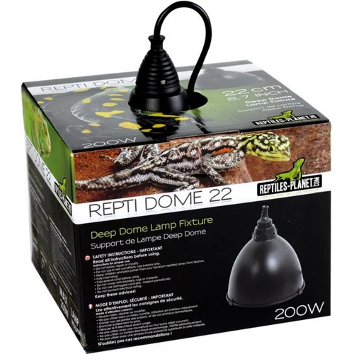 Support de lampe pour terrarium coloris noir Reptile Planet Reptidome 22 - Ø 22 x H 24 cm