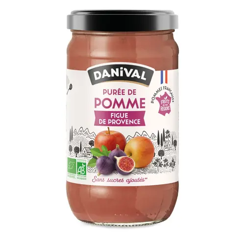 Purée de fruits bio pomme figue de Provence Danival - 700 g