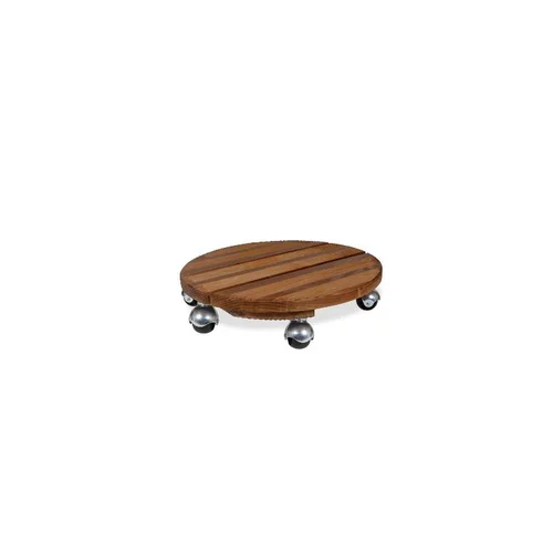 Roule plante en bois modèle grand rond marron Ø 45 cm