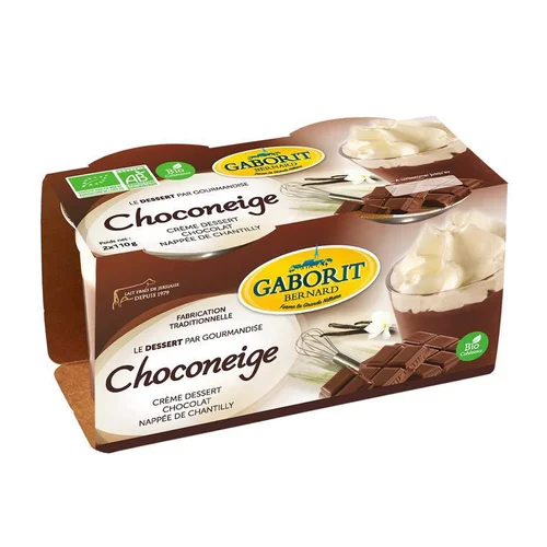 Dessert liégeois au chocolat bio Gaborit – 2 x 110 g
