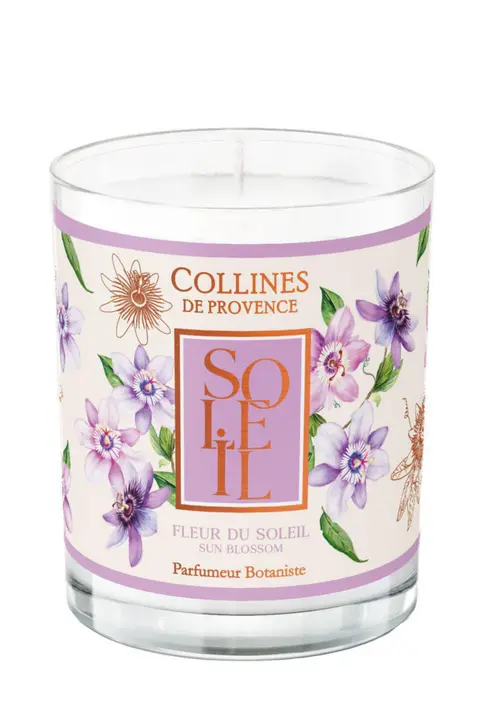 Bougie parfumée cire végétale senteur fleur du soleil Collines de Provence - 180 g