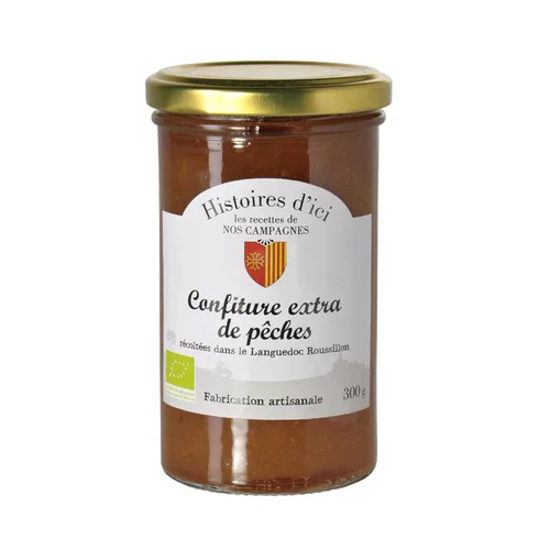 Confiture de pêches bio du Languedoc Roussillon Histoire d'ici 300 g
