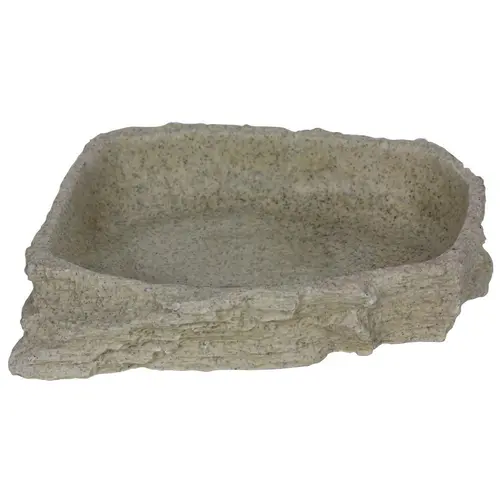 Bassin ou mangeoire pour terrarium coloris gris Reptile Planet Stone Age Serie Dish L - 17,5 x 3,5 x 14 cm