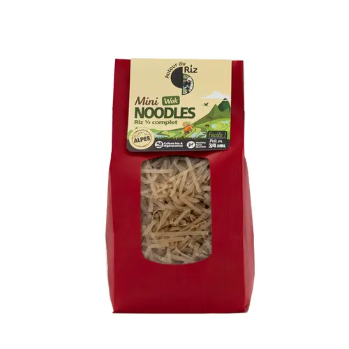 Sachet de mini wok noodles de riz 1/2 complet Compagnie Autour du riz - 600 g