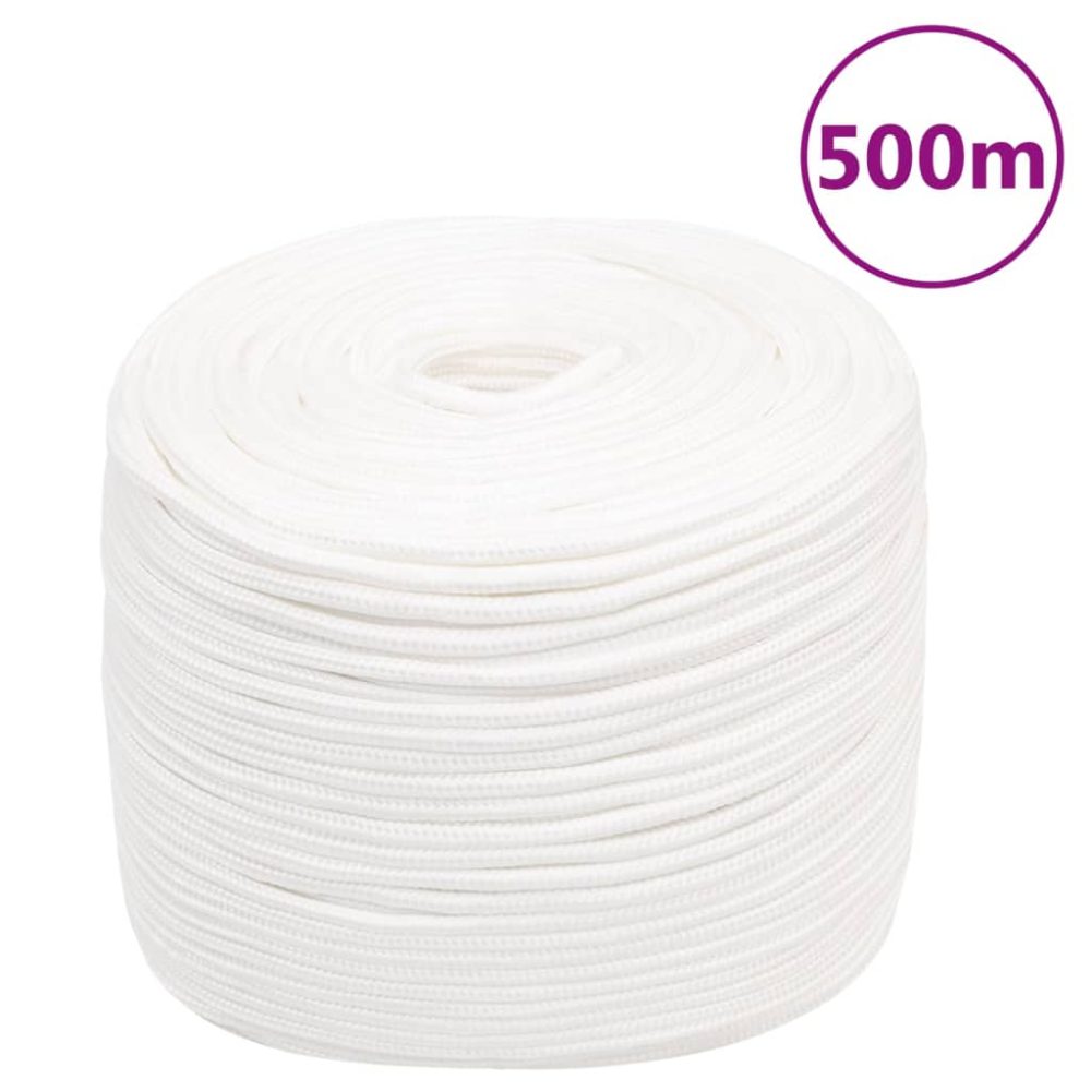 vidaXL Corde de bateau Blanc complet 10 mm 500 m Polypropylène – Équipement de loisirs