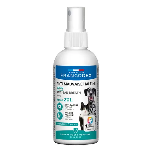 Spray anti mauvaise haleine pour chats et chiens 100 ml