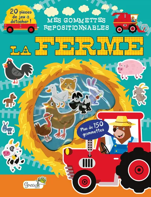 Livre de gommettes repositionnables "La ferme" aux Éditions Grenouille