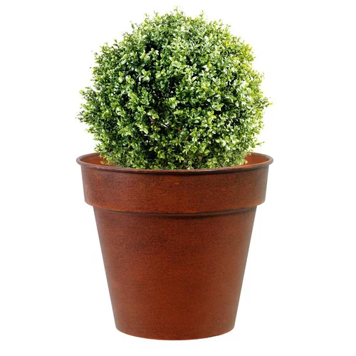 Pot horticole en acier peint brun antique Ø 37 x H 32 cm