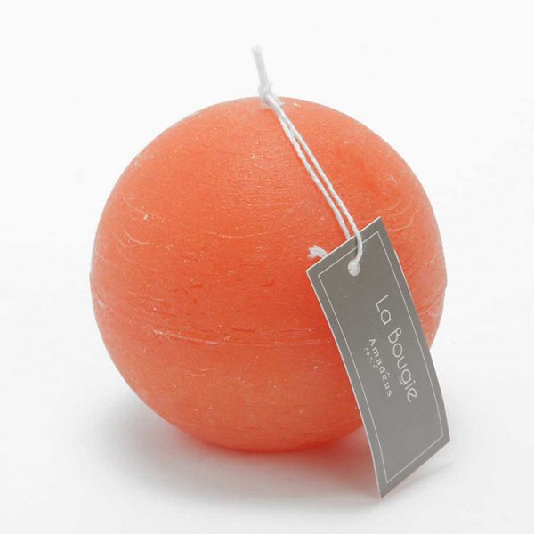Objet décoratif – Bougie grande sphère 8 cm orange (lot de 6)