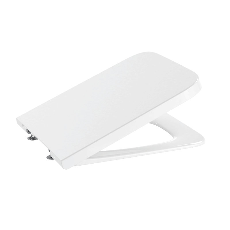Abattant WC double laqué frein de chute déclipsable carré ROCA Inspira square blanc | WC
