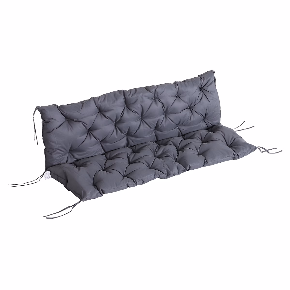 Coussin matelas assise dossier pour banc de jardin balancelle canapé 3 places grand confort 150 × 98 × 8 cm gris