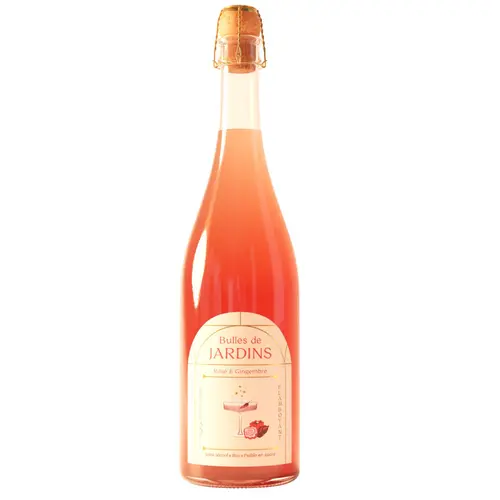 Boisson pétillante sans alcool bio à la rose et au gingembre Bulles de Jardins - 75 cl