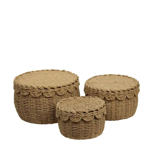 Corbeille ronde en corde de papier - Ø 38 x H 23 cm