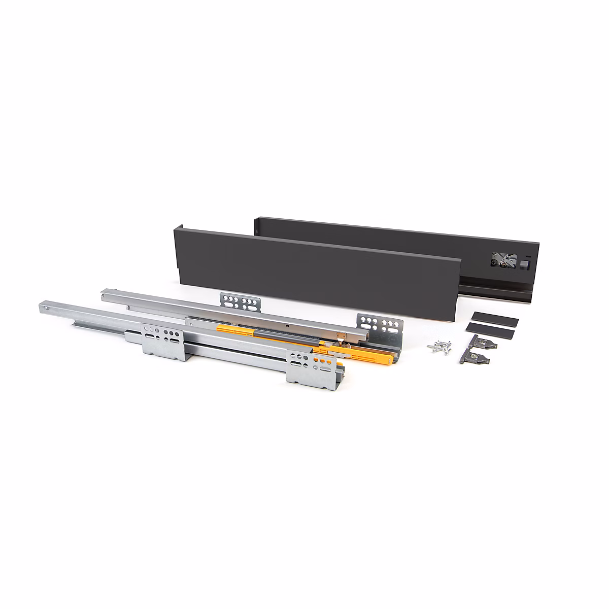 Emuca Tiroir extérieur Concept 30kg hauteur 105mm – profondeur 300mm, Acier, Gris antracite