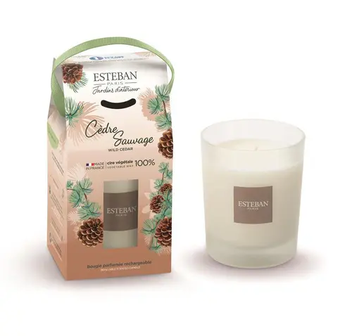 Bougie initiale parfumée Esteban senteur Cèdre sauvage - 180 g