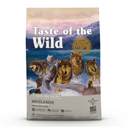 Croquettes pour chien adulte sans céréales canard Taste of the Wild Wetlands - 2 kg