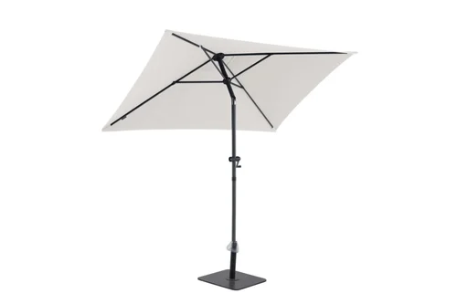 Parasol droit rectangulaire en aluminium coloris beige - 210 x 150 cm