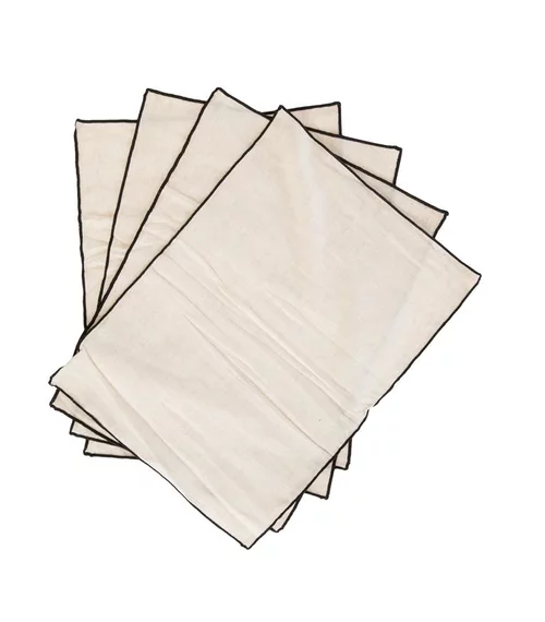 Lot de 4 sets de table coloris beige en coton - 35 x 50 cm