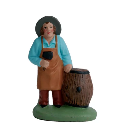 Santon pour crèche tonnelier bleu - 7 cm