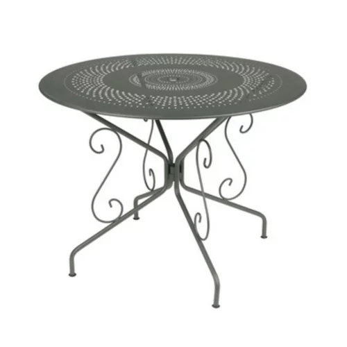 Table ronde en acier coloris romarin Montmartre Fermob - Ø 96 x 74 cm