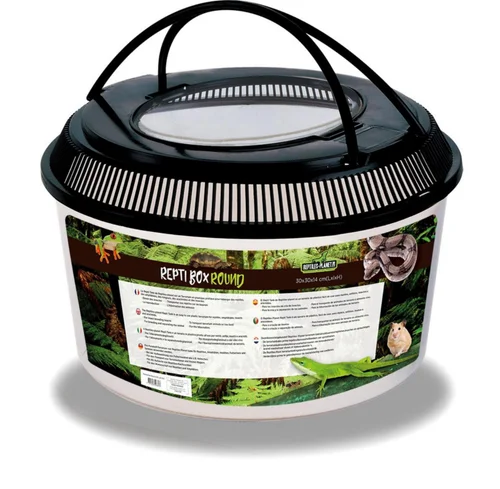 Terrarium en plastique coloris noir Reptile Planet Repti Box Round - 30 x 19 cm