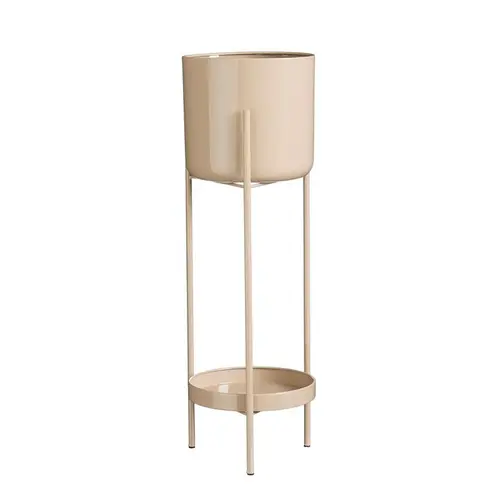 Pot sur pied en métal rose clair Colyn - Ø 19 x H 60 cm