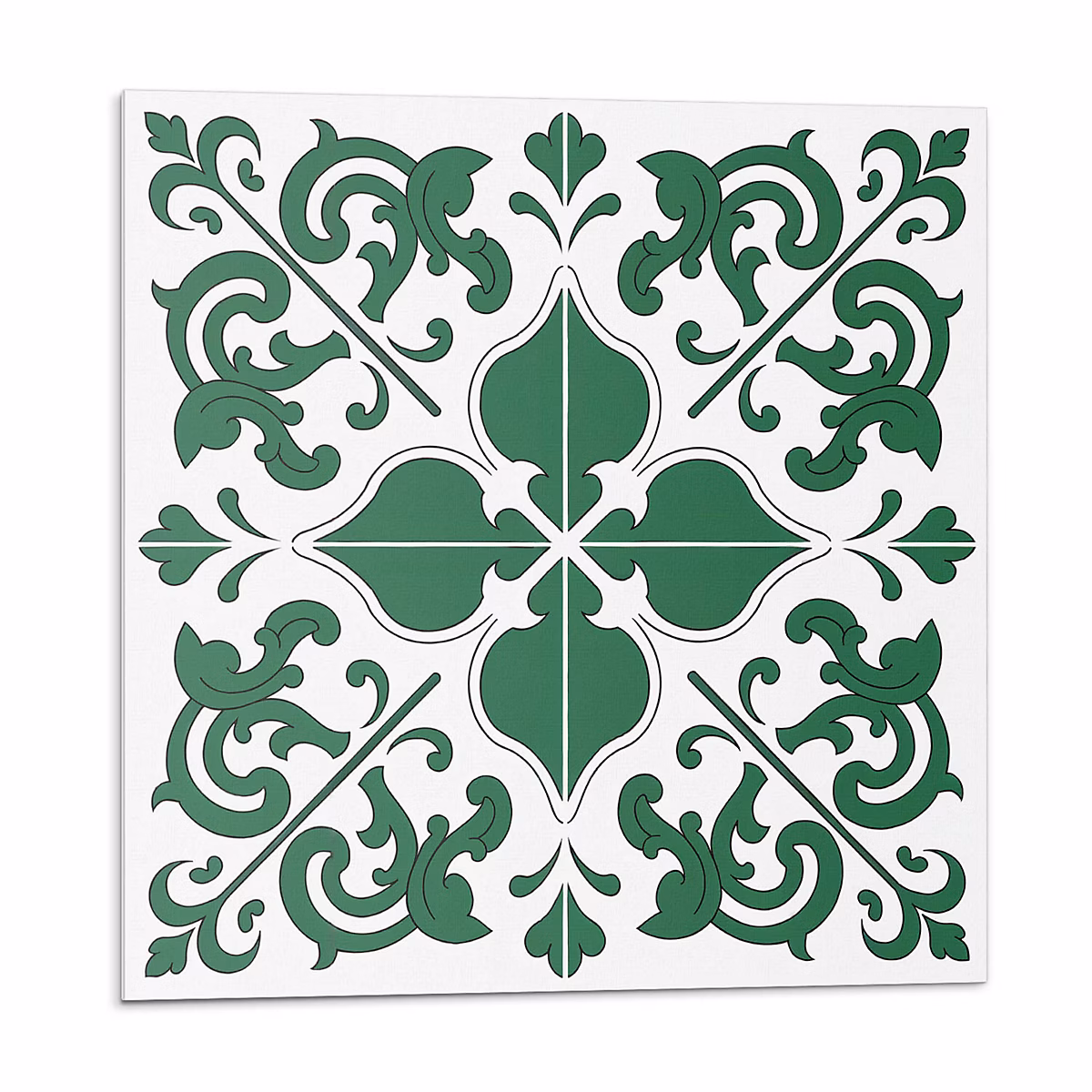 Carreau Vinyl Adhésif Wallfluent 20 × 20 cm Motif Végétal Avec Ornements 20 pièces