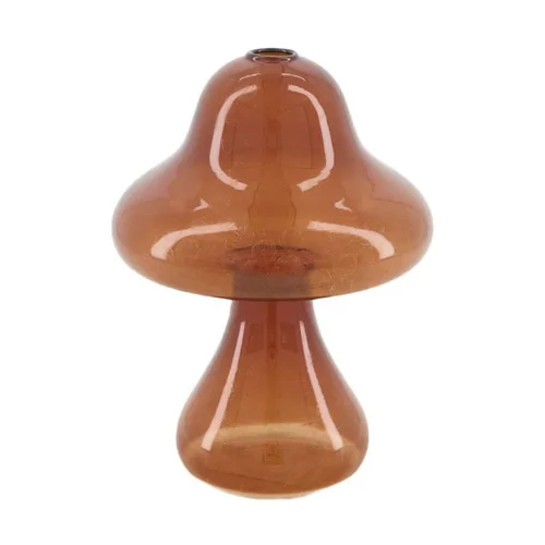 Vase champignon coloris marron en verre - Ø 12 cm