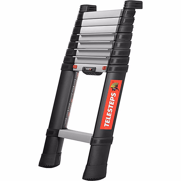Echelle télescopique 3.00m – Marches de 80mm de large, Hauteur de travail max. 3.80m, TEL, 72230