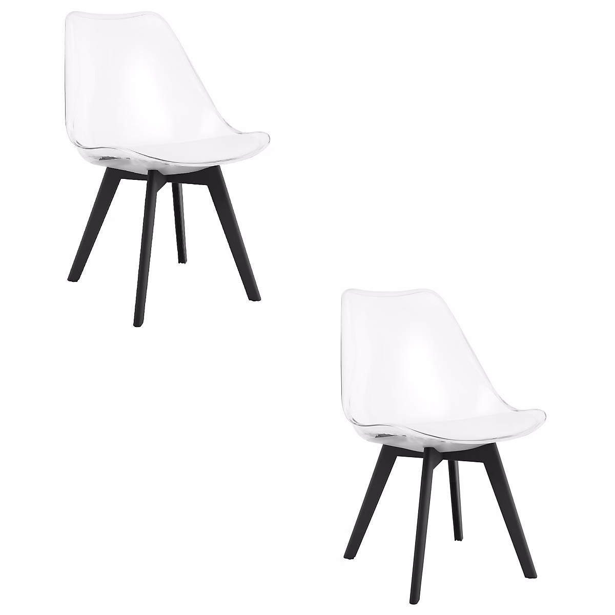 Chaise VALORA RIXK – Transparente avec pieds noirs x2