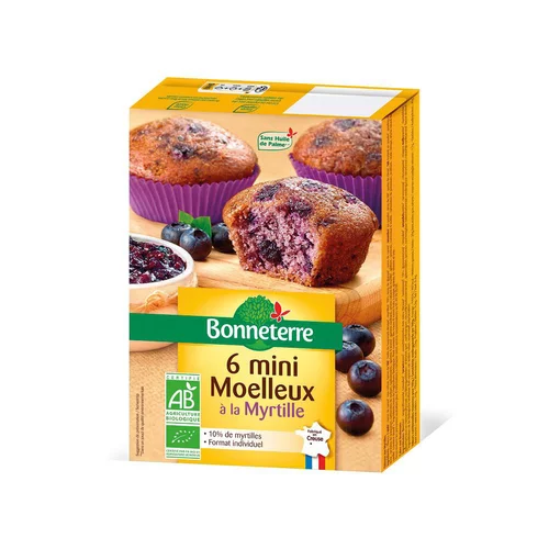 Mini moelleux aux myrtilles Bonneterre bio 200 g