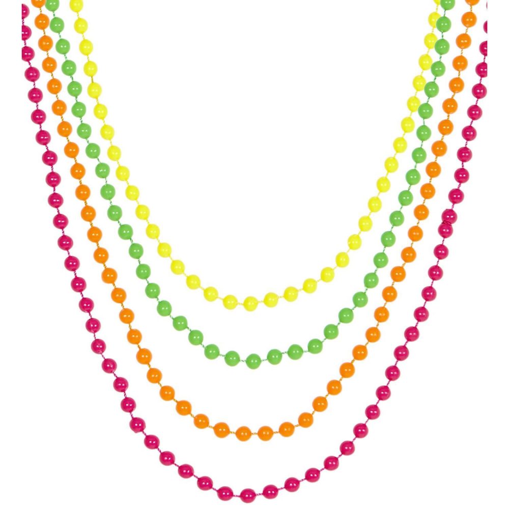 WIDMANN Set de 4 colliers de perles Neon