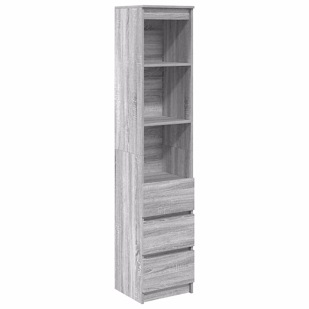 Buffet sonoma gris 37 – 5 × 35 × 180 cm bois d'ingénierie vidaXL